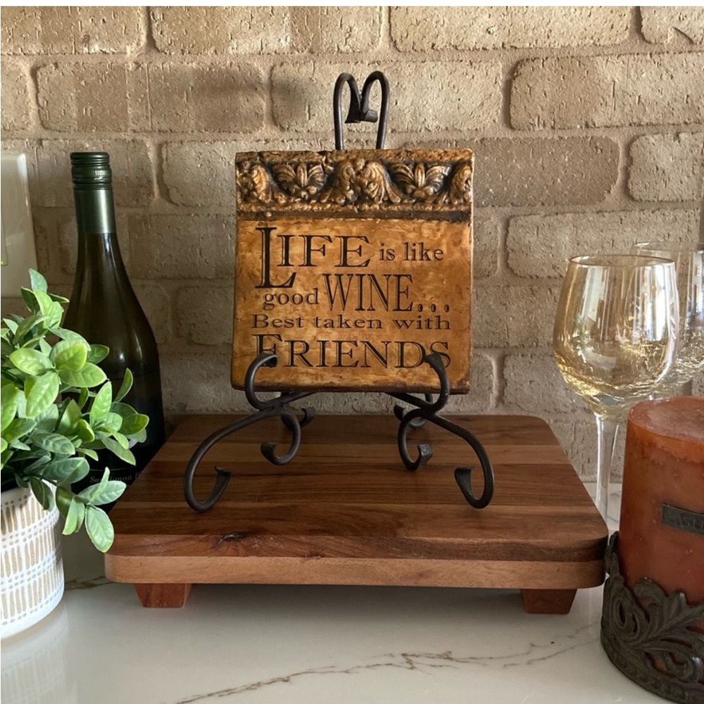 Decorative Wine Quote Heavy plaster tile